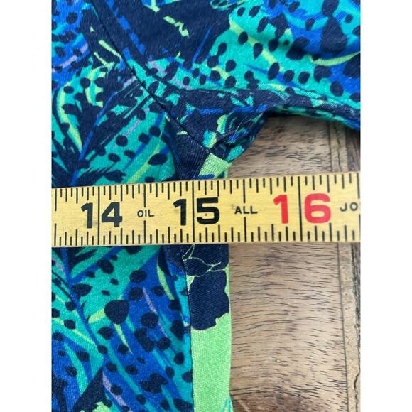 Soft Surroundings Green Blue Floral Sequin Beaded Embroidered Tunic Top Size XS - Picture 4 of 9